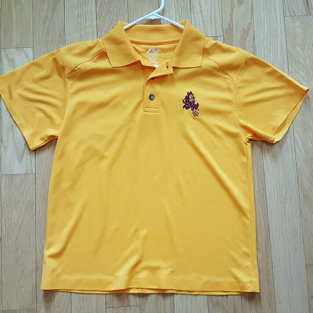 ASU Sun Devils Golf Polo Yellow Small Pro Player